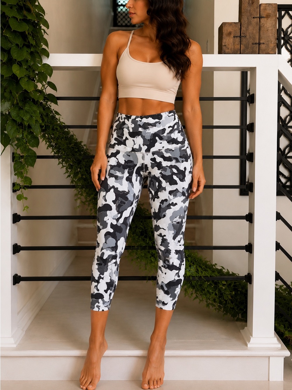 Evolution and Creation Black & White Camo Leggings